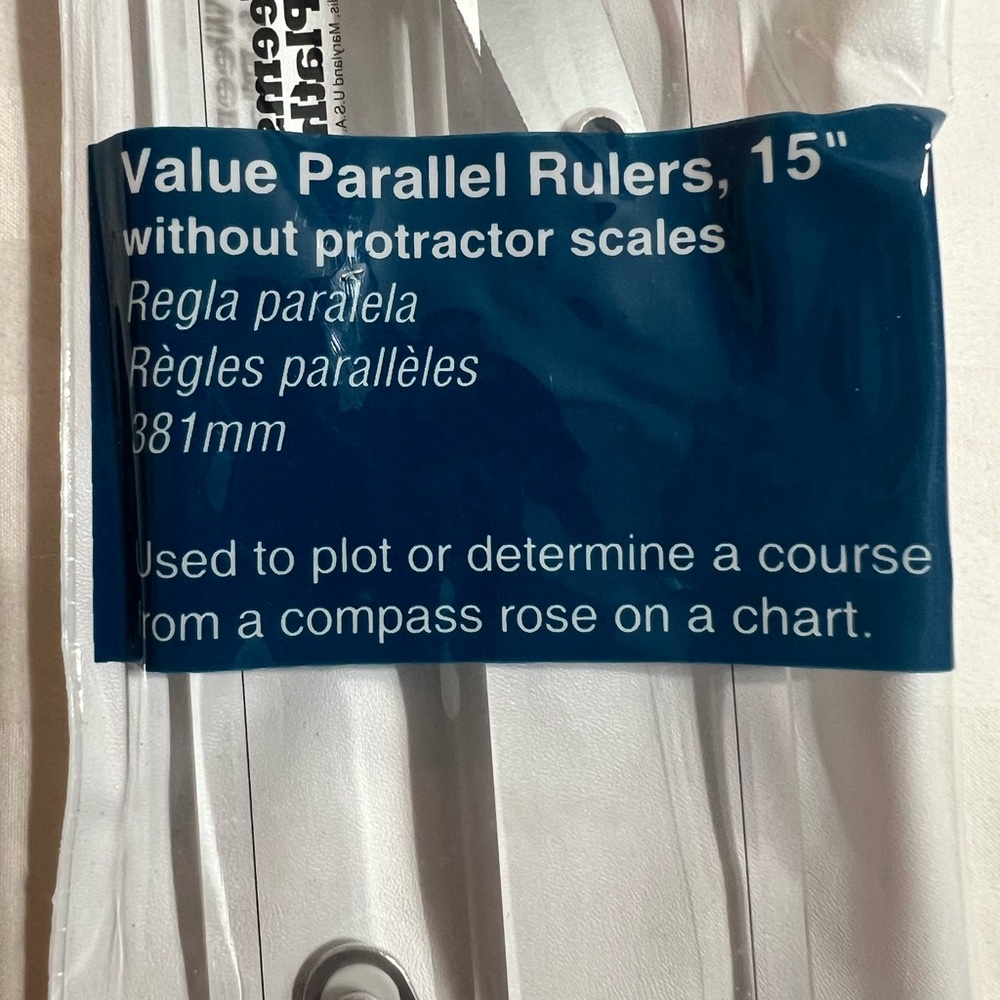 WEEMS & PLATH Parallel Ruler 15 Inch Model # 145 Without Protractor Scales NEW - Picture 2 of 6